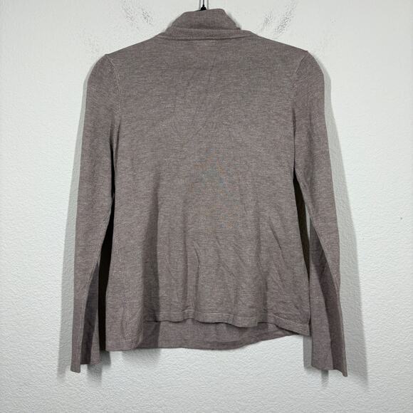 J'envie Womens XS Button Cuff Turtleneck Sweatshirt Brown Pullover Long Sleeves - Picture 2 of 8